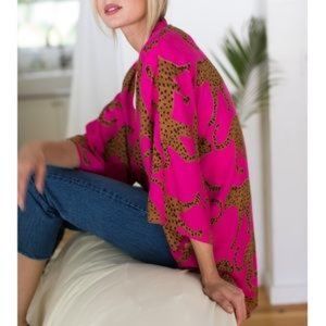 Emerson Fry Fete Kimono - Pink Yarrow Cheetah
